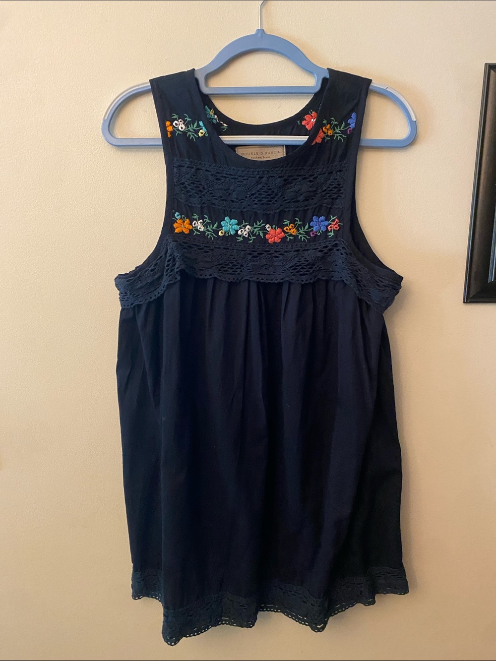 Double D Ranch Navy Embroidered Tank